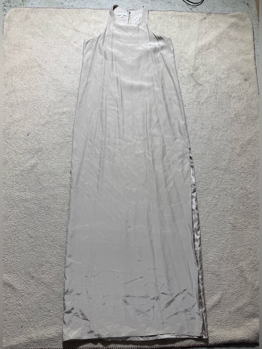 Natalie Deayala Dress Womens Small Silk Column Gown Side Leg Slit Bridesmaid